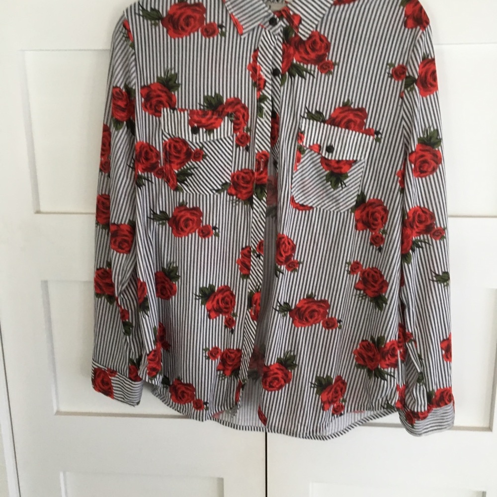 Rose stripped blouse